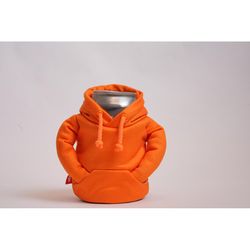 Puffin Drinkwear Orange Cotton Hoodie Can Holder