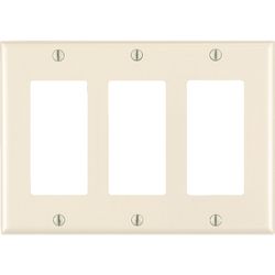 Leviton Almond 3 gang Thermoset Plastic Decorator Wall Plate 1 pk
