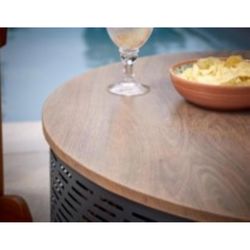 Living Accents 35 in. W Steel Round Wood Fire Pit