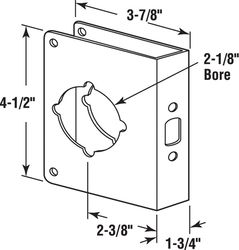 Prime-Line 4.5 in. H X 3.9 in. L Antique Brass Brass Lock and Door Reinforcer