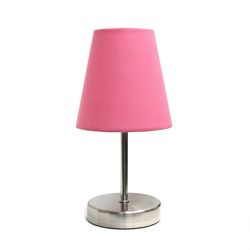 All The Rages Simple Designs 10.63 in. Sand Nickel Pink Table Lamp