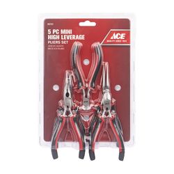 Ace 5 pc Chrome Vanadium Steel Mini Pliers Set