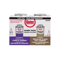 Oatey Handy Pack Clear/Purple Primer and Cement For PVC 4 oz