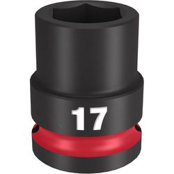 Milwaukee Shockwave 17 mm X 1/2 in. drive Metric/SAE 6 Point Standard Impact Socket 1 pc