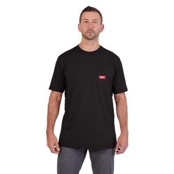 Milwaukee Gridiron XXL Short Sleeve Men's Round Neck Black Heavy Duty Tee Shirt