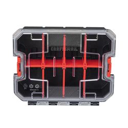 CRAFTSMAN VersaStack 7.5 in. W X 2.76 in. H Small Parts Bin Plastic 8 compartments Black/Red