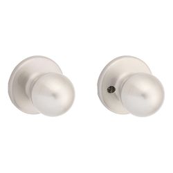 Kwikset Polo Traditional Satin Nickel Passage Door Knob 1-3/4 in.