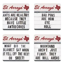 El Arroyo Multicolored Ceramic/Cork Coaster Set