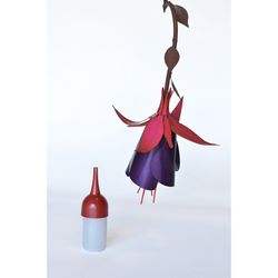 Desert Steel Hummingbird 8 oz Steel Fuchsia Nectar Bird Feeder 1 ports