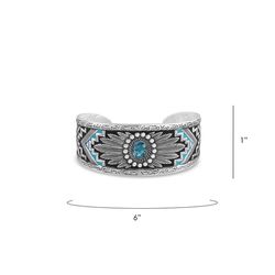 Montana Silversmiths Women's Blue Spring Cuff Silver/Turquoise Bracelet Water Resistant
