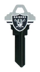 HILLMAN NFL Las Vegas Raiders House/Office Key Blank 68 Single For Schlage Locks Black/Silver
