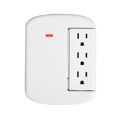 Globe Electric 0 ft. L 6 outlets Wall Tap Surge Protector White 900 J