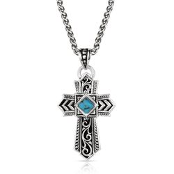 Montana Silversmiths Men's Trust And Faith TQ Cross Necklace