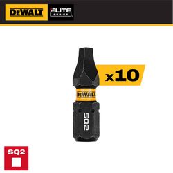 DeWalt ELITE SERIES Square #2 X 1 in. L Screwdriver Bit Steel 10 pc