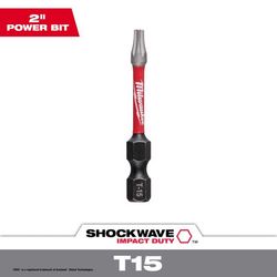 Milwaukee Shockwave Torx T15 Screwdriver Bit Steel 1 pc