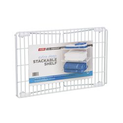 Grayline Life Organized 7.25 in. H X 18.5 in. W X 12 in. L PE Coated White Stackable Shelf
