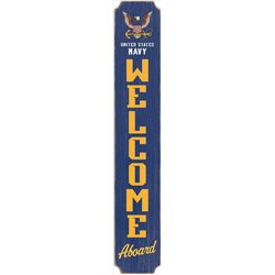 Open Road Brands US Navy 46 in. H X 8 in. L Wood Textured Timber Leaner