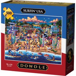 Dowdle Surfin' USA Personal Puzzle Cardboard/Paper Multicolored 500 pc