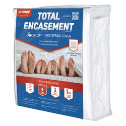 JT Eaton Lock-Up Full White Stretch-Knit Polyester Box Spring Encasement Cover