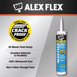 DAP Alex Flex White Acrylic Latex Interior Molding and Trim Sealant 10.1 oz