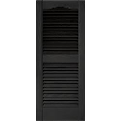 Builders Edge 36 in. H X 14.5 in. W Black Louvered Vinyl Shutter 2 pk