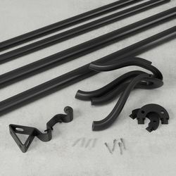 Umbra Midnight Blackout Matte Black Midnight Blackout Double Curtain Rod 42 in. L X 120 in. L