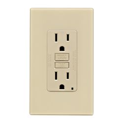 Leviton SmartlockPro 15 amps 125 V Duplex Ivory GFCI Outlet 5-15R 1 pk
