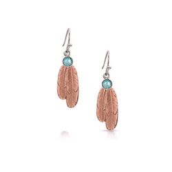 Montana Silversmiths Women's Freedom Feather Rose Gold Earrings Water Resistant