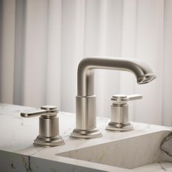 Kohler Envelu Vibrant Brushed Nickel Modern Widespread Bathroom Sink Faucet 8 in.