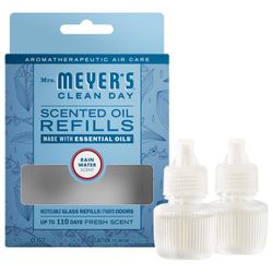 Mrs. Meyer's Clean Day Rain Water Scent Air Freshener Oil Refill 0.67 oz Liquid 2 pk