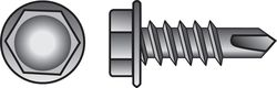 HILLMAN No. 10-16 Ga. X 1-1/4 in. L Hex Hex Washer Head Self-Drilling Screws 100 pk
