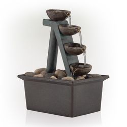 Alpine Polyresin Assorted Table Top Fountain