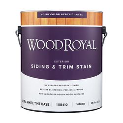 Ace Wood Royal Solid Tintable Flat Tint Base Ultra White Base Acrylic Siding and Trim Stain 1 gal