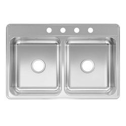Kindred Creemore Stainless Steel Top Mount 33 in. W X 22 in. L Double Bowl Kitchen Sink