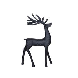 Creative Co-Op Resin Abstract Deer Black Table Decor 12 in.