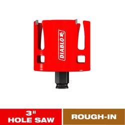 Diablo Demo Demon 3 in. Carbide Tipped Rough-In 2.37 in. L Hole Saw