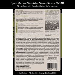 Old Masters Semi-Gloss Clear Oil-Based Marine Spar Varnish Spray 12.8 oz