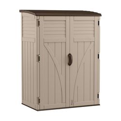 Suncast Large Vertical 4 ft. x 2 ft. Resin Vertical Storage Shed with Floor Kit
