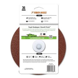 Gator 7 in. Aluminum Oxide Center Mount Fiber Disc 36 Grit Extra Coarse 3 pk