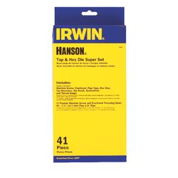 Irwin Hanson SAE 4-40NC, 6-32NC, 8-32NC, 10-24NC, 10-32NF, 12-24NC Hex Tap and Die Set