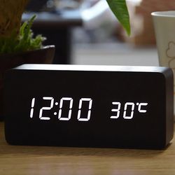 Mad Man 5 in. H X 2 in. L Alloy Walnut Wood Clock