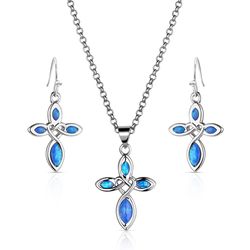Montana Silversmiths Women's Faith And Grace Blue Opal Jewelry Sets