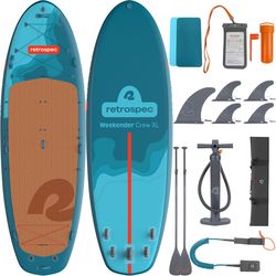 Retrospec Weekender Crew XL PVC Inflatable Aegean Tide Paddleboard 8 in. H X 56 in. W X 15 ft. L