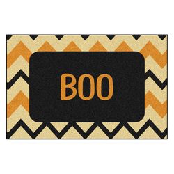 Southern Oaks 30 in. W X 20 in. L Multi-Color Chevron Boo Rubber Door Mat