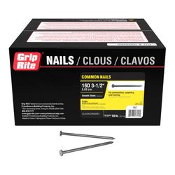 Grip-Rite 16D 3-1/2 in. Common Bright Steel Nail Flat Head 50 lb