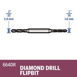 Dremel 1/16 and 3/32 in. X 2 in. L Diamond Drill Bit 1 pc