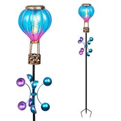 Alpine Multicolored Iron 12.5 in. H Solar Garden Stake