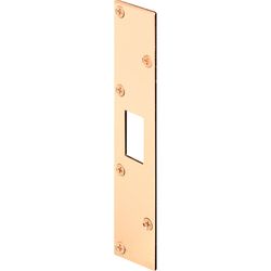 Prime-Line 7.81 in. H x 1.625 in. L Brass-Plated Steel Deadbolt Strike