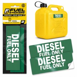 Fuel Stickers 2 in. H X 6 in. W Rectangle Green Fuel Sticker Label 2 pk