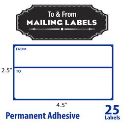 Bazic Products 4-1/2 in. H X 2-1/2 in. W Rectangle Multicolored Mailing Label 25 pk